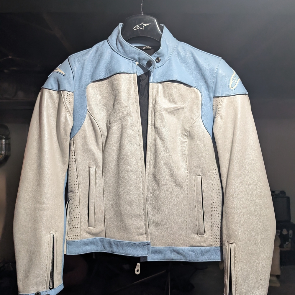 RARE Alpinestars Blue and White Womens Jacket Black label